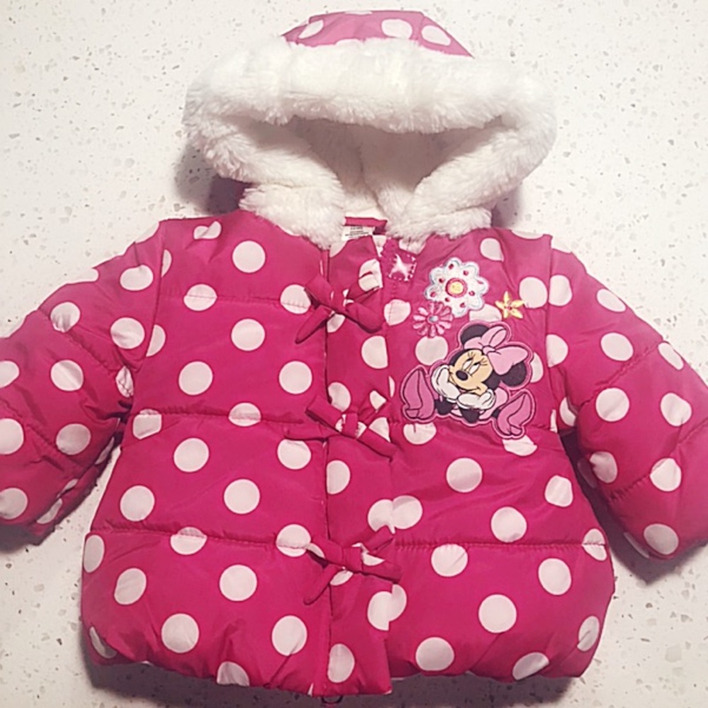 Baby Minnie Mouse polka dot coat